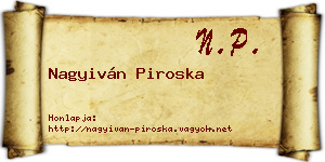 Nagyiván Piroska névjegykártya